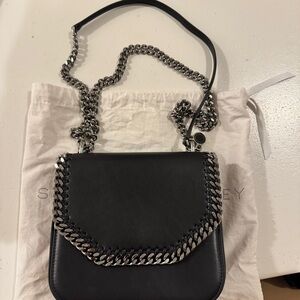 BRAND NEW Stella McCartney Falabella Black Box Chain Bag with Silver Hardware